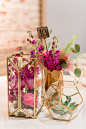 modern gold wedding decor - photo by A.J. Dunlap Photography http://ruffledblog.com/brightly-colorful-sequined-wedding: 