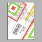 Abstract flyer brochure design template cover colored stripes.