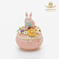 兔子花盒珠宝首饰盒高级收纳盒2021年新款水晶珐琅小摆件公主礼物