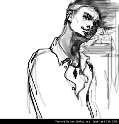 单眼皮男生的插画画廊展厅