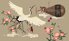 一套唐代主题复古风格的商业插画插画商业插画水猫的香菇  原创作品  站酷