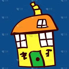 儿童,乱画,房屋,涂料,可爱的,铅笔,窗户,想法,屋顶,绘制