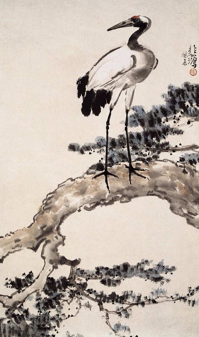 徐悲鸿松鹤延年