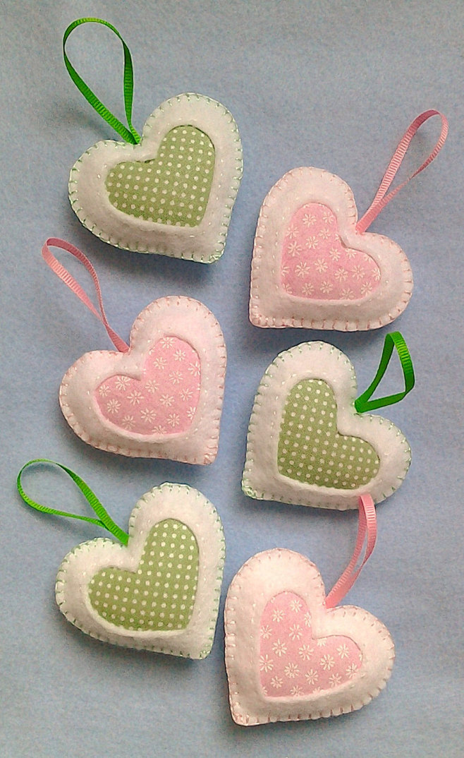 Handmade felt hearts...