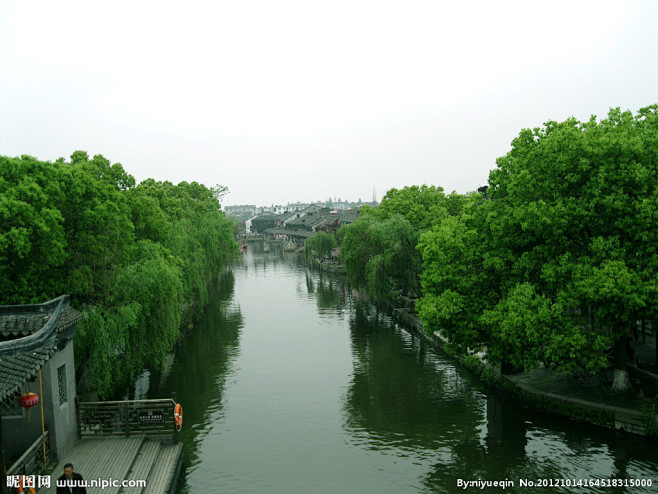 西塘风景 江南水乡 垂柳 河边 古建筑 ...