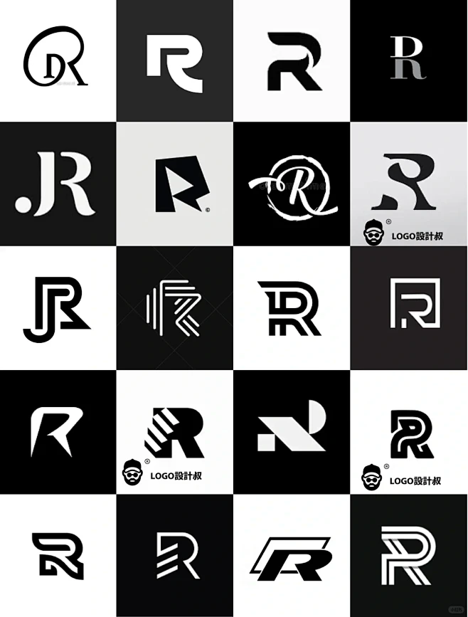 灵感采集⭐300个字母R元素图形logo设计分享-花瓣网