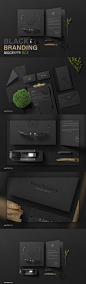 Black Branding Mockups 黑色文具菜单标签徽标元素高分辨率psd文件场景品牌样机_样机_乐分享素材网_psd素材_平面素材_png素材_免费素材_素材共享平台