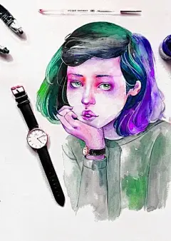 沉思的水彩美女高清素材 创意水彩插画 女孩图书插图 手绘水彩插画 水彩插画设计 水彩美女插画 电脑美女插画 美术水彩插画 风格插画美女 免抠png 设计图片 免费下载