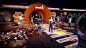 Flowers 展区 Stage Exhibition  空间设计 Event 舞台 branding  3D