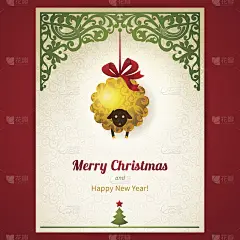 概念装饰卡片与圣诞玩具。