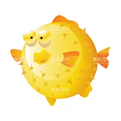 河豚  - 源文件下载【酷图网】河豚手绘,河豚卡通,海鲜,鱼类,热带鱼,