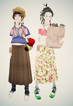 【控首饰】混搭，森女，文艺范，清新学院派，复古，街头，轻摇滚.....各种风格混搭手绘插画，实用的穿衣教材 。