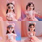 super_cute_girl_a_shimmering_pink_princess_dress_big_eye