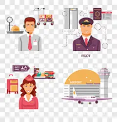 卡通机场职业人物背景PPT元素PNG图片➤来自 PNG搜索网 pngss.com 免费免扣png素材下载！