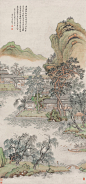 杨晋——巨幅《名山幽居》【名山幽居，轩楹高旷。曲江沼前，隈奇峰峻。修竹长松，红莲碧浪。短杖盘桓，扁舟荡漾。炉香碗茗，遥吟俯畅。彷佛蓬瀛，依稀方丈。何处风光，香山池上。癸卯长夏，仿赵大年笔意】人物山水 立轴z欣赏 | 
清|杨晋(1644-1728)字子和、子鹤，号西亭、谷林樵客、鹤道人，又署野鹤。宫廷画家，以界画见长。工农村景物，尤善画牛，多写意，兼及人物写真，花鸟草虫。山水为王翚入室弟子，凡有人物、舆轿、驼马牛羊等皆命补之。尝摹内府所藏名迹。