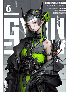 雨木森采集到女-科技感\机械\冷酷-(插画/人物形象)