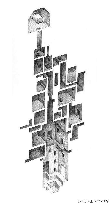 #插画欣赏# 一组关于房子的创意绘画作品...