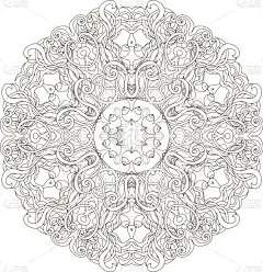 书页,高雅,曼荼罗,华丽的,壁纸,模板,自然美,儿童,着色,绘制