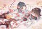魔道祖师 忘羡 『遇色•粉色』

谁共春光管日华，朱朱粉粉野蒿花。

画手特供文案：希望搭噶七夕能开心磕糖！ ​​​​