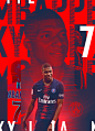 PSG x Mbappé : Post of the PSG player Kylian Mbappé for social media. Personal project