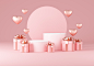 valentines-day-background-with-holiday-decor-elements-podium-product-showcase-3d-rendering