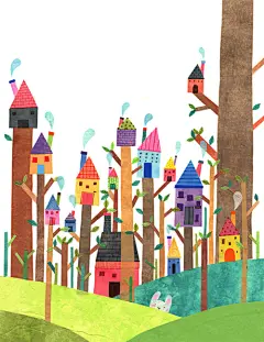 【鸟插画系列图集下载】鸟儿手绘几何扁平化绘画作品