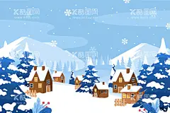 冬天背景  - 源文件下载【酷图网】冬天背景,冬日背景,冬日风景,下雪,雪地,寒冷,梦幻,冬天壁纸,景色,自然季节,冬季,插图,冰天雪地,手绘,卡通,风景地形,