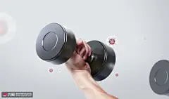 运动健身器械哑铃细菌病毒疫情防御海报 海报招贴 医疗健康