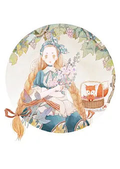 中国风 田园 森林 精灵  绘本插画 唯美 少女 夏日 动物 欧美 水彩 之前画匣子的一套图~~~ | 哈鲁 - 原创作品 - 涂鸦王国插画
