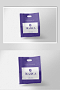 白色方框子紫色字体紫色塑料袋贴图样机-众图网