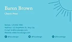 Minimalist Church Priest Personal Information Business Card