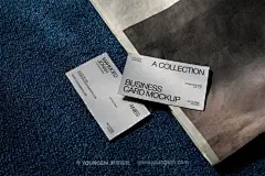 5款家居软装面料品牌商务名片卡片排版设计展示效果图ps样机素材模板