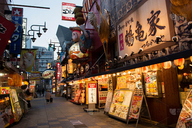 大阪府,美食街,城镇景观,水平画幅,无人...