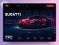 bugatti car Figma landing page luxury speed sports UI ux Website Design