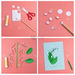 手工贺卡母亲节，春季工艺概念
