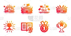 计算机图标,体育场,矢量,奖杯,文凭,标志,唱圣歌,核准的,布置