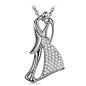 Amazon.com: ANGEL NINA 925 Necklaces for Women Sterling Silver wife girlfriend White Gold Plated Dance CZ necklace for her dancer anniversary valentines gifts for wife girlfriend lover birthday presents: Jewelry