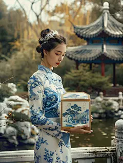 AI人像旗袍古风美女