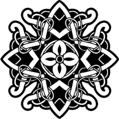 凯尔特结 (Celtic Knot) 是源自苏格兰凯尔特人创造使用的一种线性连续交织成的图案花纹，我们在《指环王+霍比特人》的精灵矮人身上可以看到许多，非常富于装饰性美感
@北坤人素材