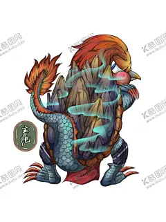 山海经神兽 【酷图网】山海经神兽,手绘龙凤,神兽,动漫插图,psd国潮,游戏,山海经,神话传说动物
