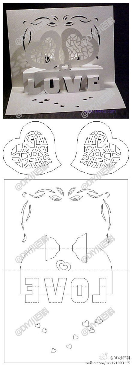 DIY小百科：心心相印立体卡片哦，喜欢的...