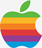 彩虹色苹果logo https://88ICON.com logo素材 苹果图标 彩虹色 手绘素材 多彩风格