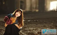 【1680x1050】紫阳花语 清纯美女壁纸 - 彼岸桌面_朦胧水月色_高清图片