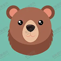 可爱的灰熊头像 【酷图网】灰熊,灰熊素材,灰熊插图,矢量灰熊,头像,矢量图,插图,海报,广告素材,野生动物