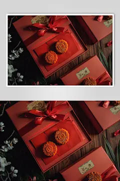 AI数字艺术中秋节送礼月饼礼盒图片