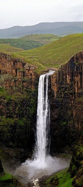 瀑布，莱索托，南非