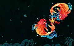鲤鱼跳龙门桌面壁纸