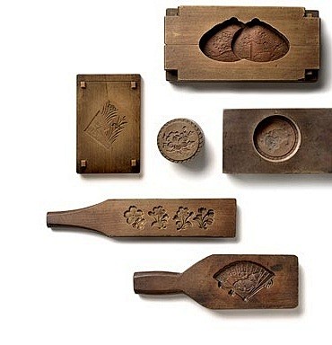 Wooden wagashi molds...