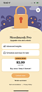 Moodmonk mobile paywall example