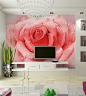 客厅玫瑰花影视墙装修效果图